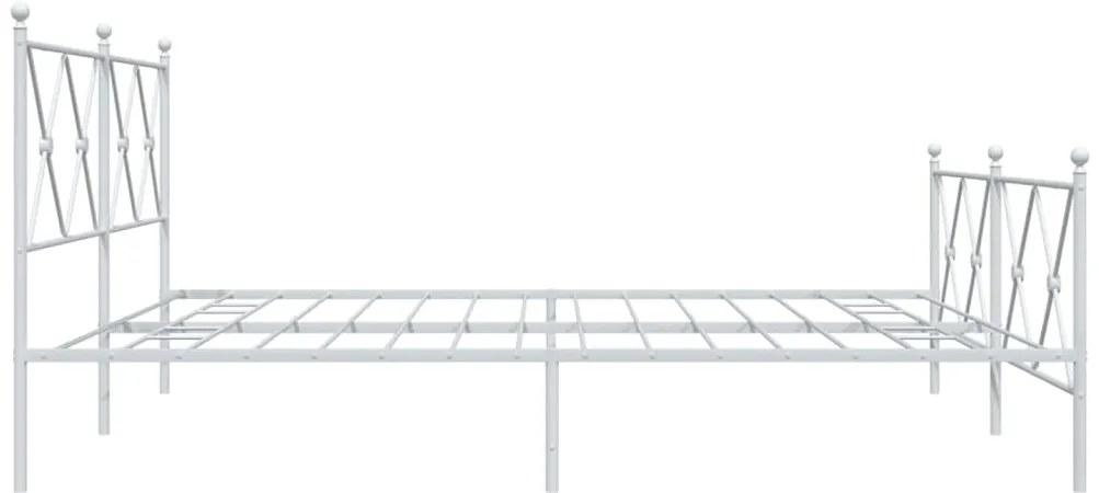 Estrutura de cama com cabeceira e pés 180x200 cm metal branco