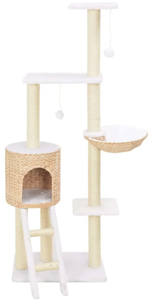 Árvore para gatos c/ postes arranhadores em erva marinha