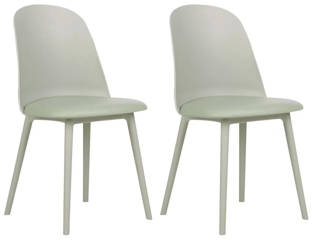 Conjunto de 2 cadeiras de jantar verdes claras FOMBY Beliani
