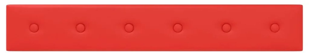 Painel parede 12 pcs 90x15 cm couro artificial 1,62 m² vermelho