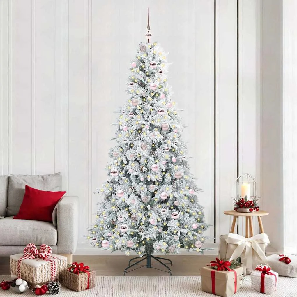 vidaXL Árvore de Natal Articulada Artificial Branco 210 cm PE e PVC