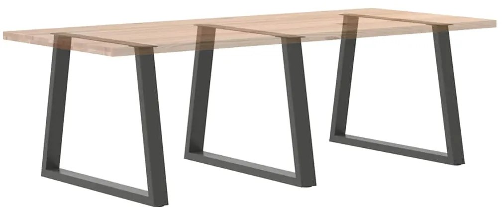 Pés para mesa de jantar em V, 3 peças, antracite, 90x (72-73,3) cm, aç