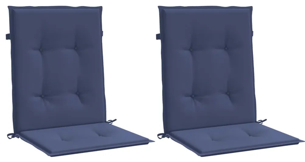 Almofadões p/ cadeira de encosto baixo 2pcs tecido azul-marinho