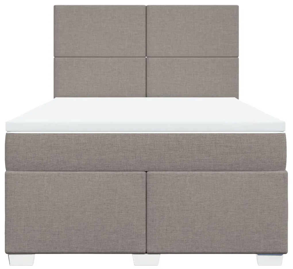 Cama com molas/colchão 140x200 cm tecido castanho-acinzentado