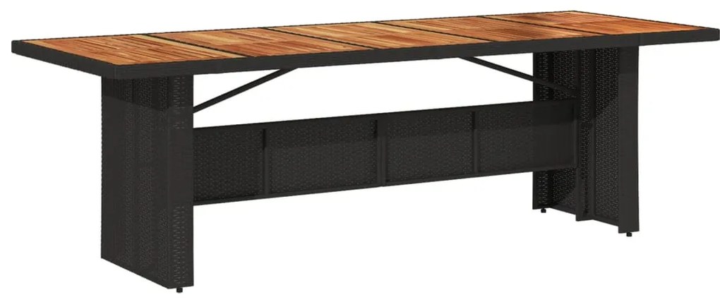 7 pcs conjunto de jantar p/ jardim c/ almofadões vime PE preto