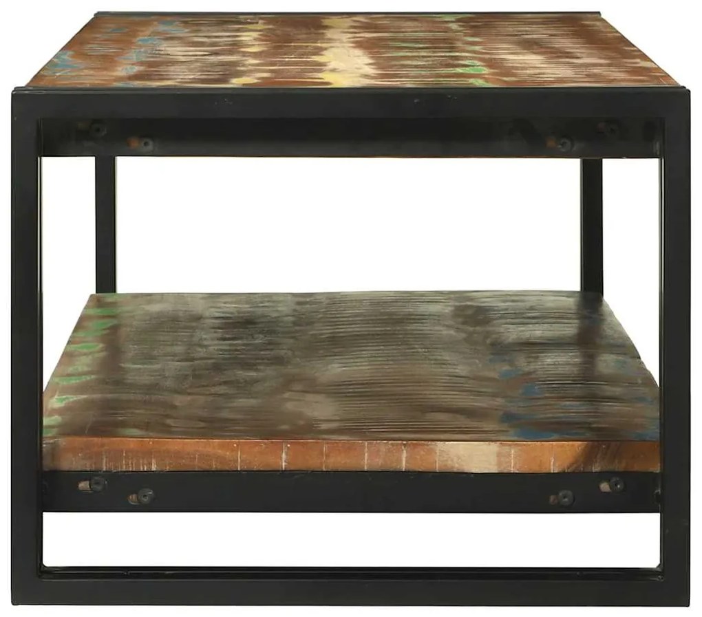 Mesa de Café Multicolor 120x50x38 cm Madeira Sólida Recuperada