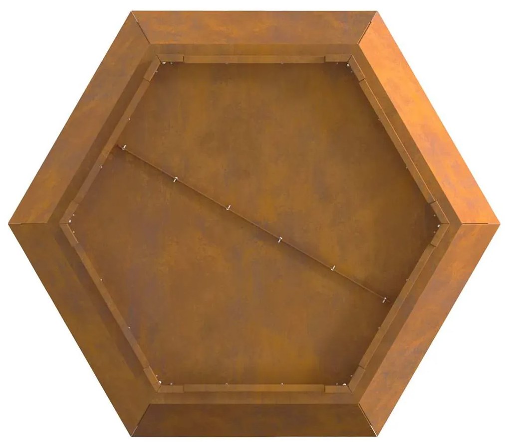 Fogueira Hexagonal vidaXL 75x75x28 cm em Aço Envelhecido