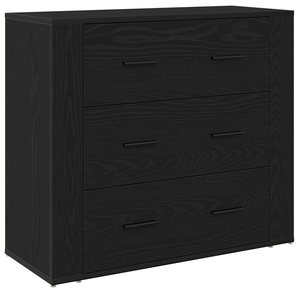 Buffets 2 pcs Carvalho Preto Madeira Engenheirada