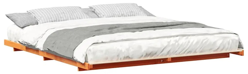 Estrutura de cama de chão Castanho-mel 180 x 220 cm