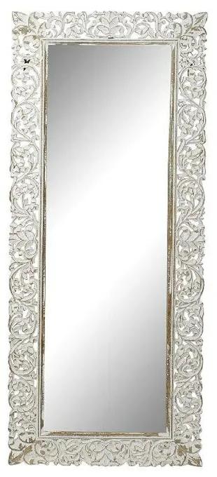 Espelho de parede DKD Home Decor Branco Cristal Madeira de mangueira Madeira MDF (66 x 3 x 164 cm)