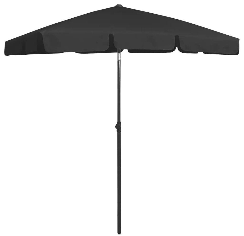 Guarda-sol de praia 180x120 cm preto