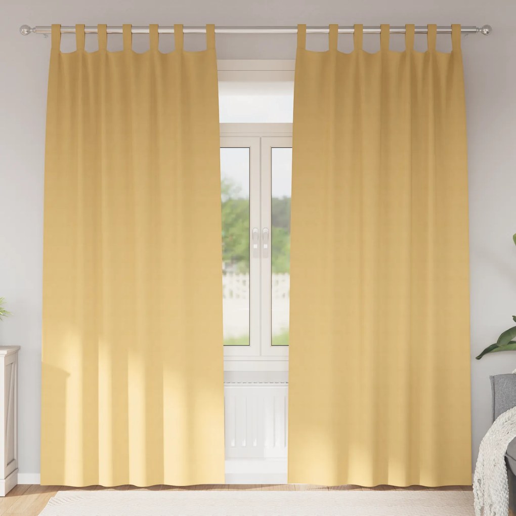 vidaXL Cortinas opacas com cortinas 2 pcs Bege 225 x 140 cm Poliéster