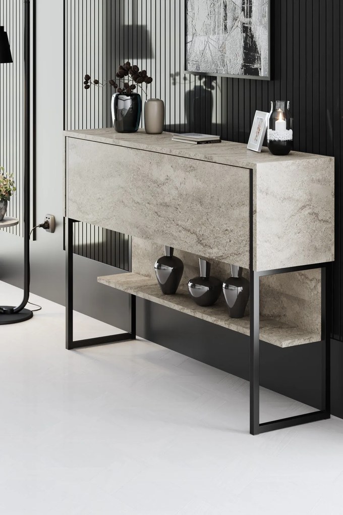 Cômoda Luxe – Travertine Black – 120 cm x 80 cm x 30 cm