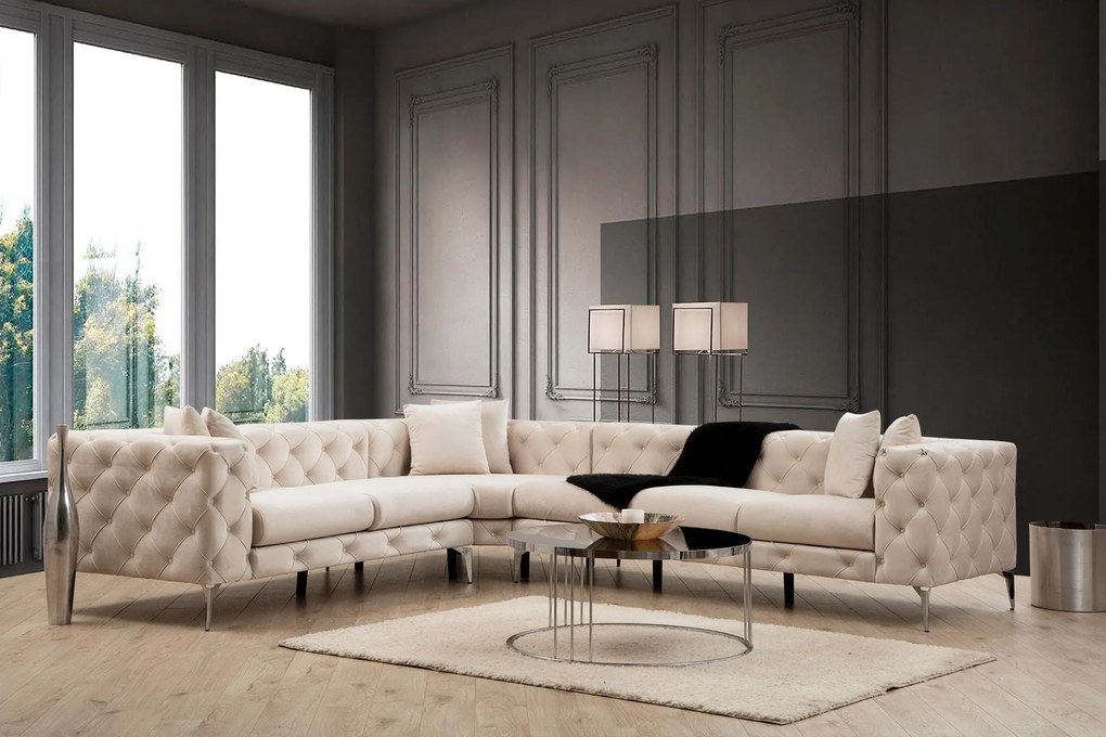 Sofá de Canto Como – Ecru – 310x70x270 cm