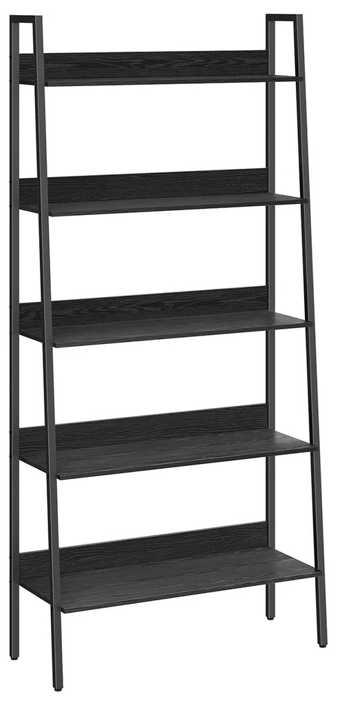 Estante VASAGLE, prateleira tipo escada, 4 níveis, prateleiras de armazenamento independentes, para escritório, sala de estar, quarto e cozinha, estrutura de aço, montagem simples, industrial, marrom rústico e preto ULLS108B01