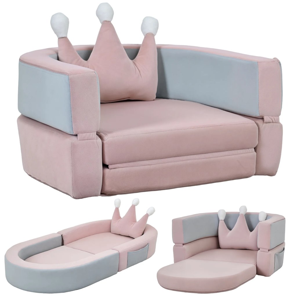 AIYAPLAY Blocos de Espuma para Crianças Blocos de Psicomotricidade com Almofada Brinquedo Educativo para Escalar e Gatinhar Rosa