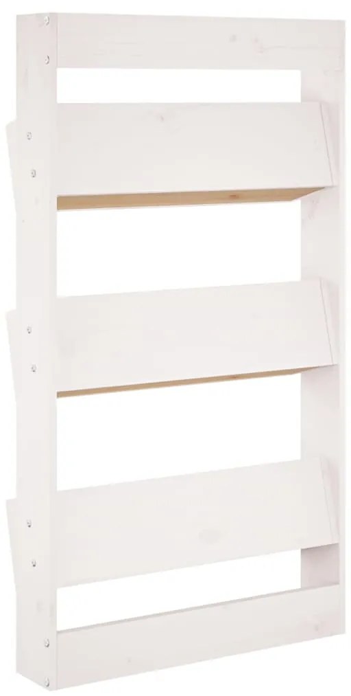 Floreira parede c/ 3 caixas 60x18,5x110 cm pinho maciço branco