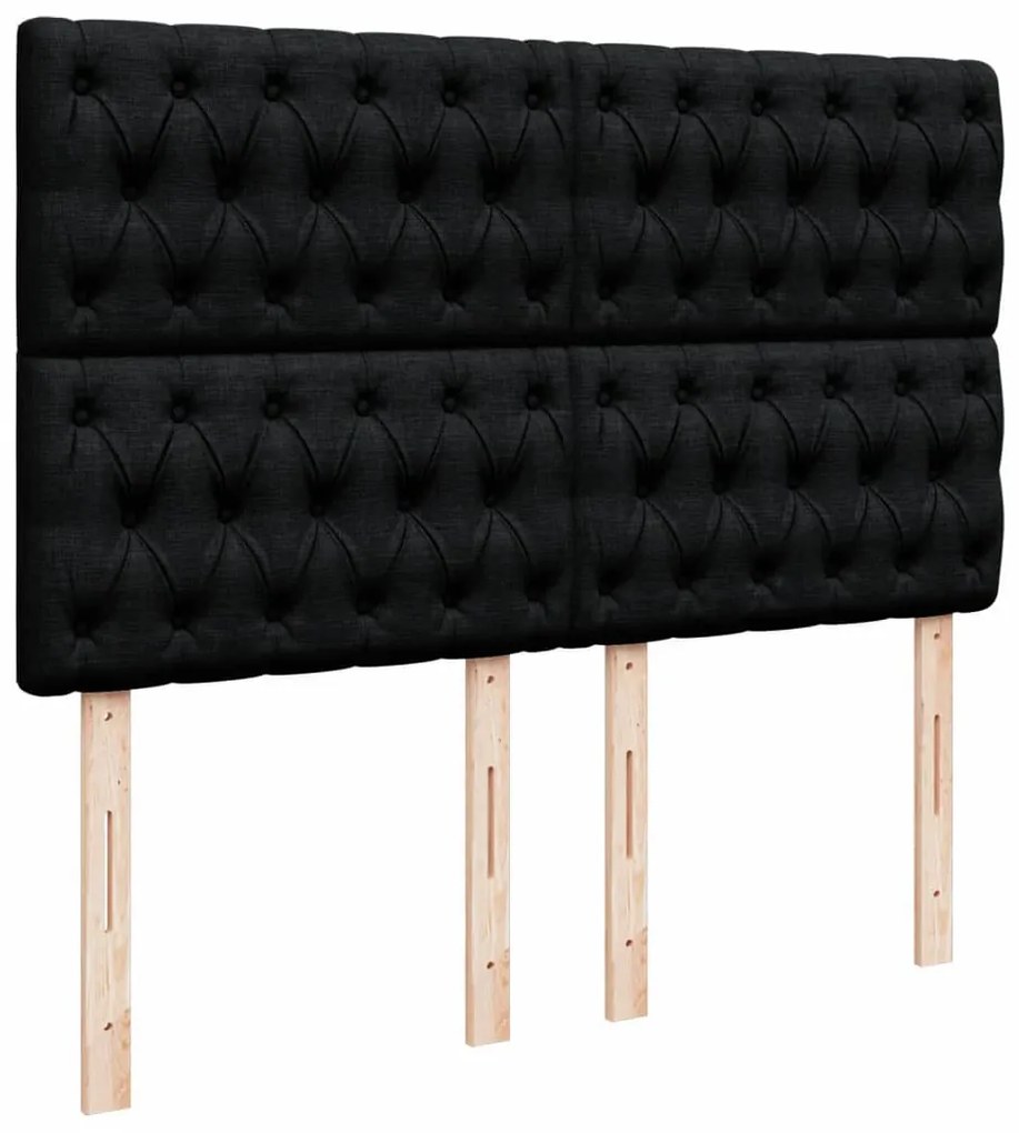 Cama com molas/colchão 140x200 cm tecido preto