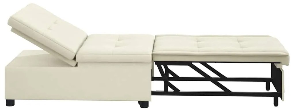 Sofá-Cama 3 em 1 Pull-Out Creme Veludo