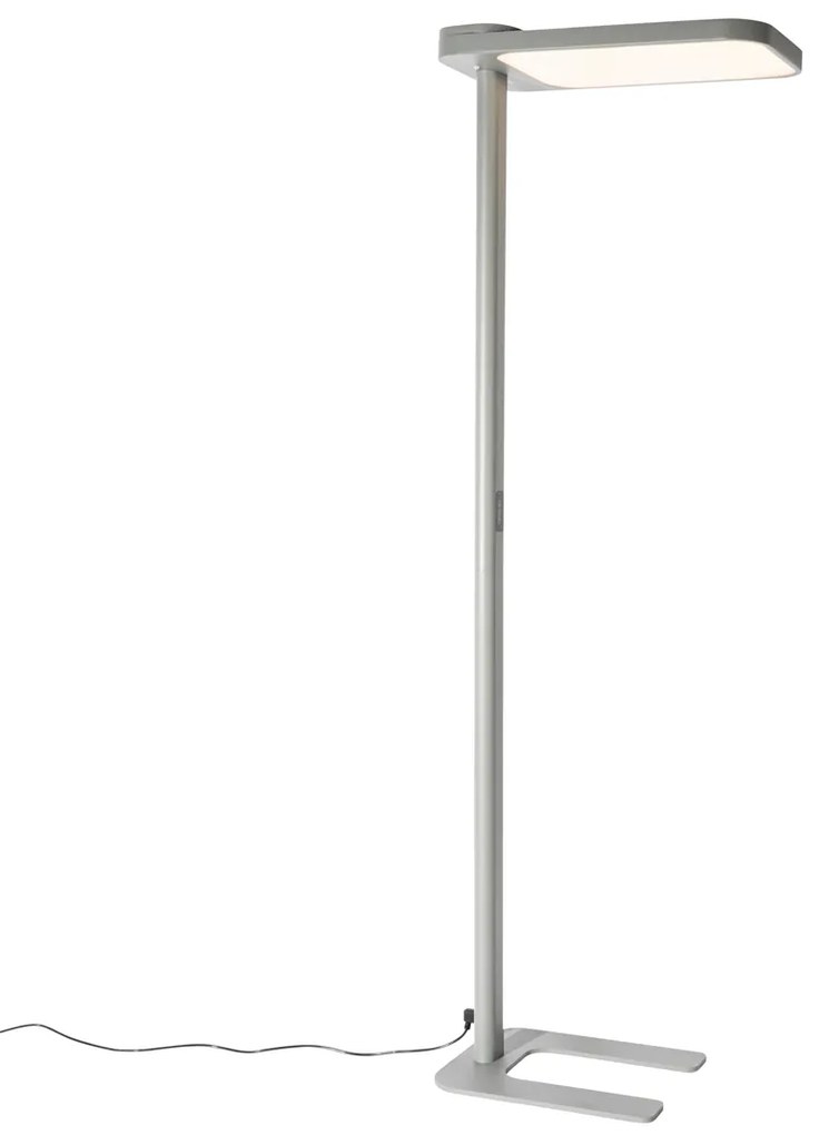 Candeeiro de pé de luz diurna cinzento quadrado com LED e regulador de intensidade - Guzo Moderno