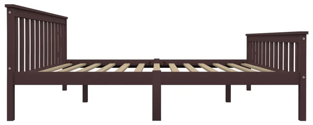 Estrutura de cama 160x200 cm pinho maciço castanho-escuro
