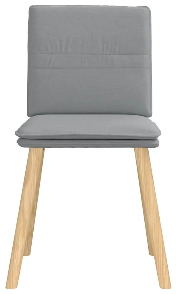 Cadeiras de jantar 4 pcs tecido cinzento-claro