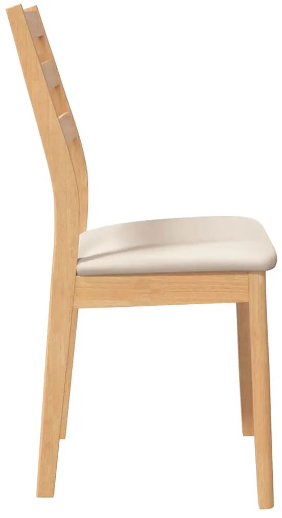 Cadeiras de jantar com almofadões 2 pcs madeira maciça natural