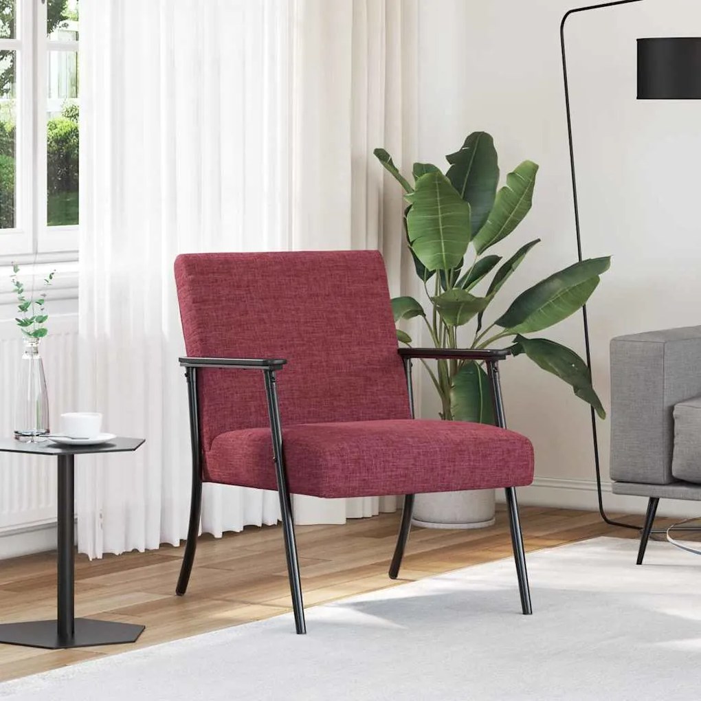 vidaXL poltrona Vinho Vermelho 59 x 75 x 78 cm tecido