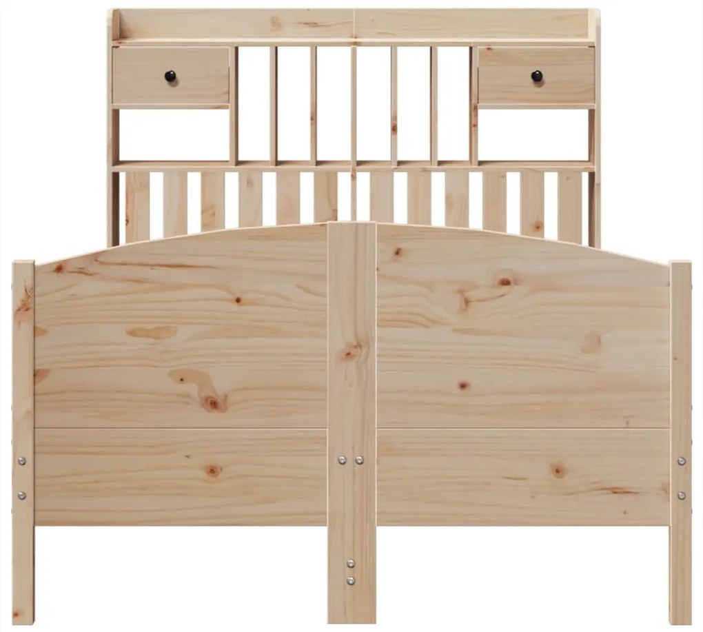 Cama com estante sem colchão 135x190 cm pinho maciço