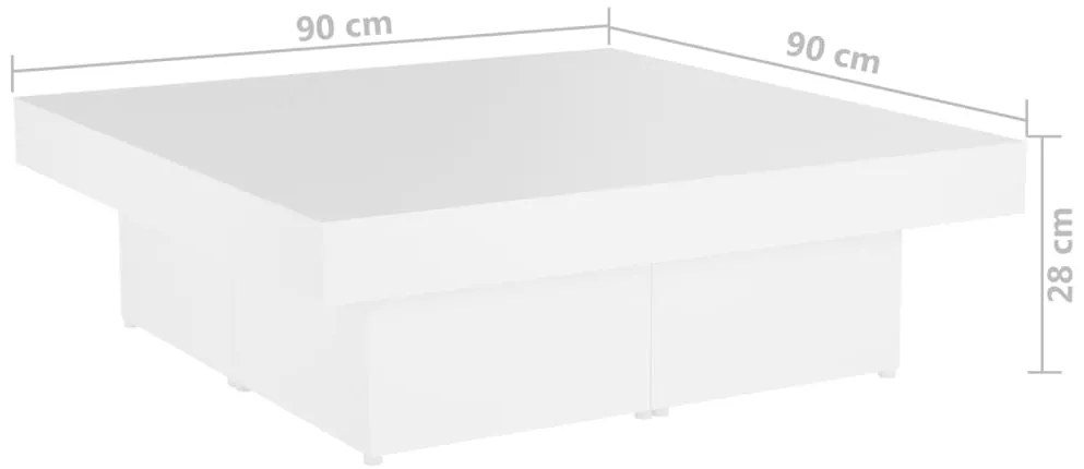 Mesa de centro 90x90x28 cm derivados de madeira branco