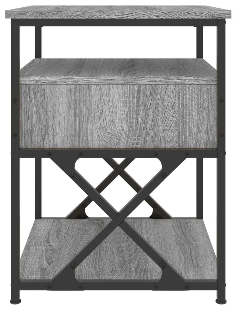 Mesas de cabeceira 2 pcs derivados madeira sonoma cinza