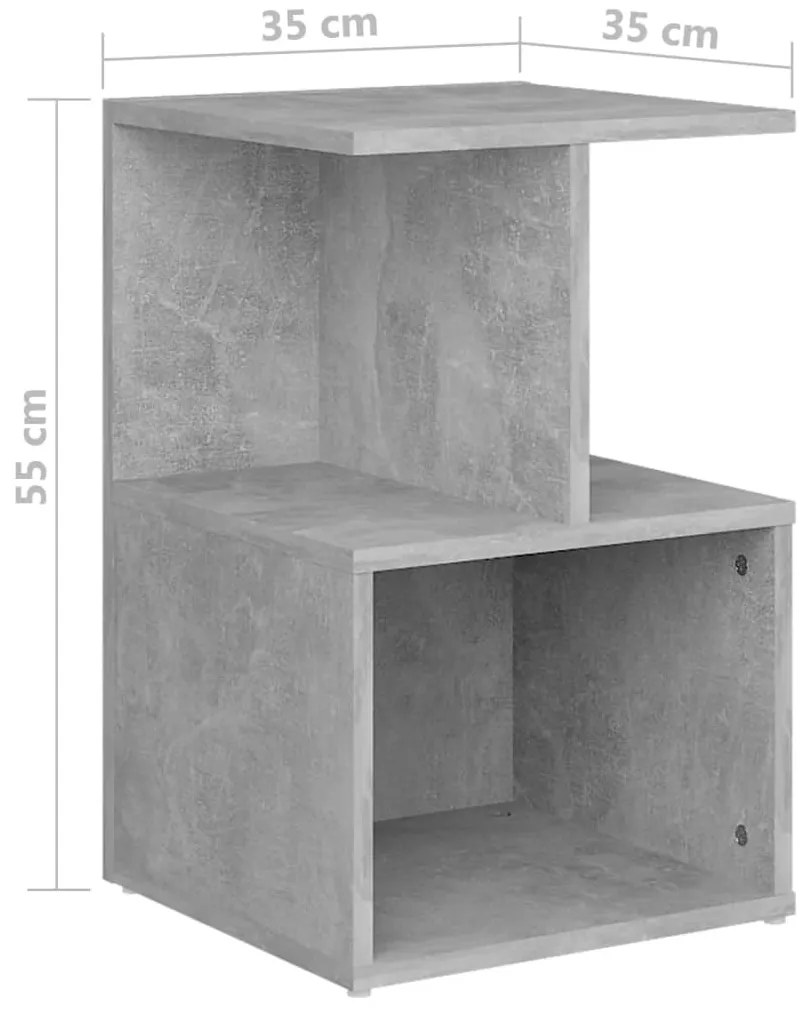 Mesas de cabeceira 2 pcs derivados de madeira cinzento cimento