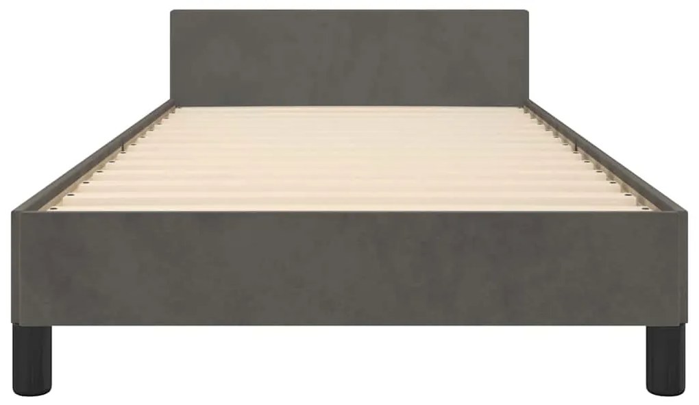 Estrutura de cama sem colchão 90x200 cm veludo cinzento-escuro
