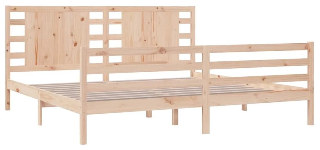 Cama sem colchão 200x200 cm madeira de pinho maciça