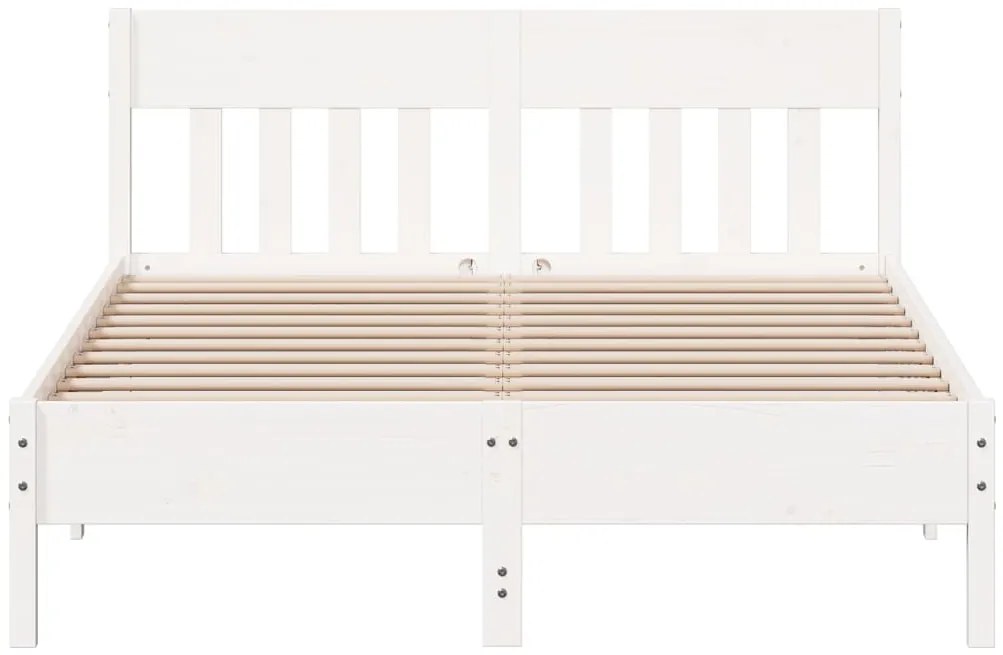 Cama sem colchão 160x200 cm madeira de pinho maciça branco