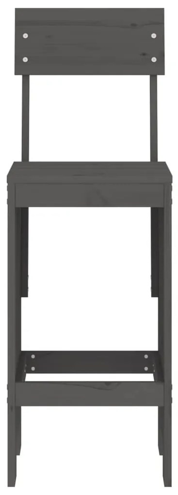 Cadeiras de bar 2 pcs 40x48,5x115,5 cm pinho maciço cinzento