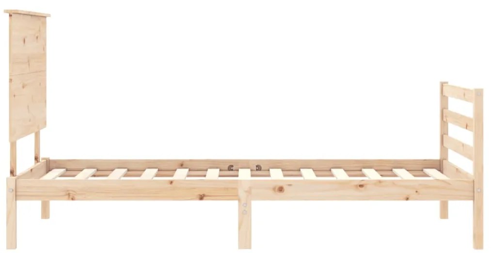 Estrutura de cama com cabeceira 100x200 cm madeira maciça