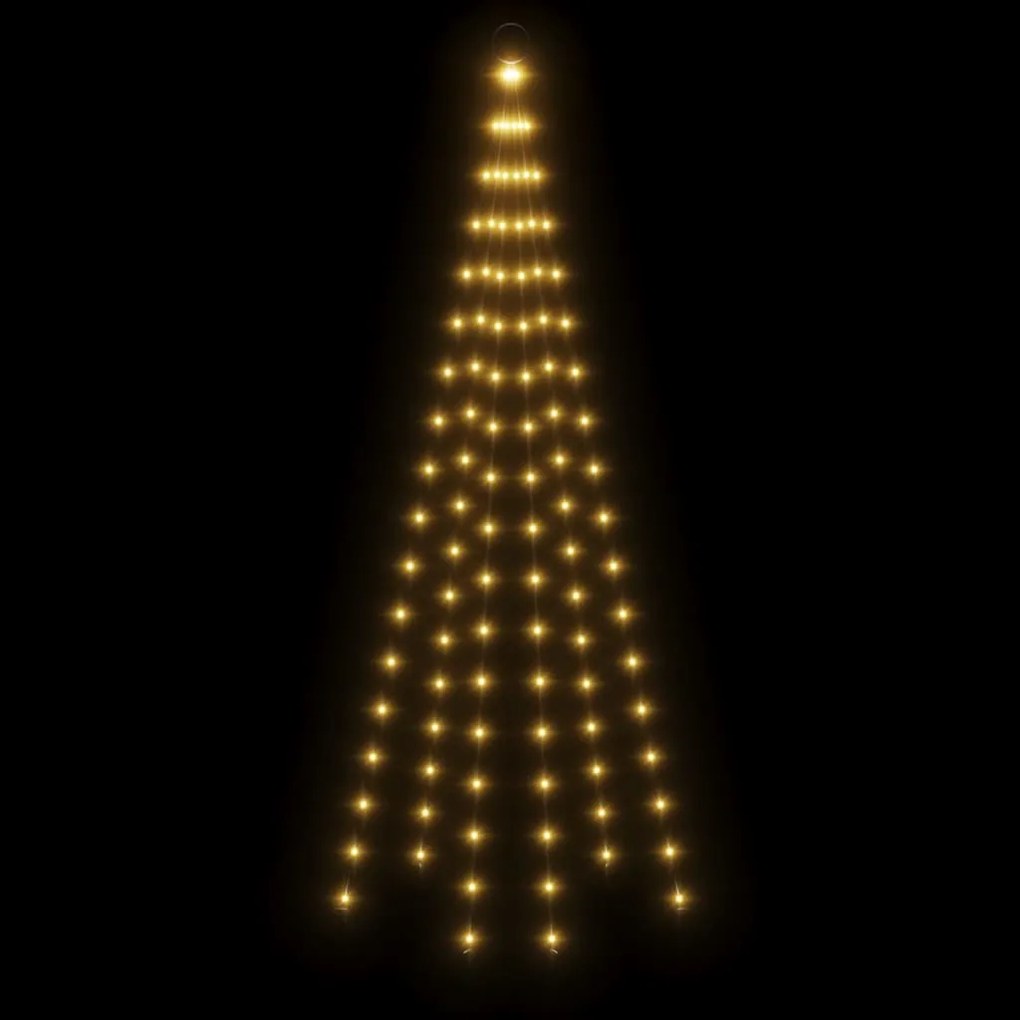 Árvore de Natal para Exterior com 108 LEDs de 180cm - Branco Quente