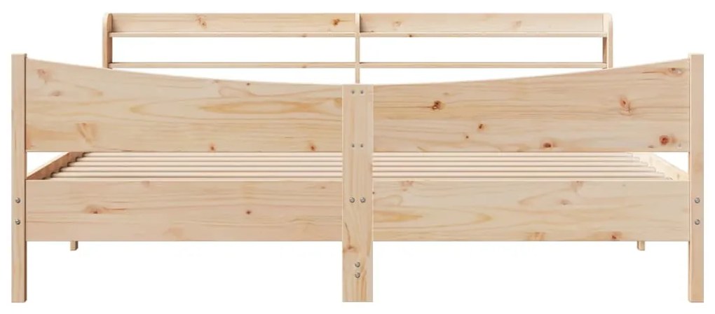 Estrutura de cama com cabeceira 200x200 cm pinho maciço