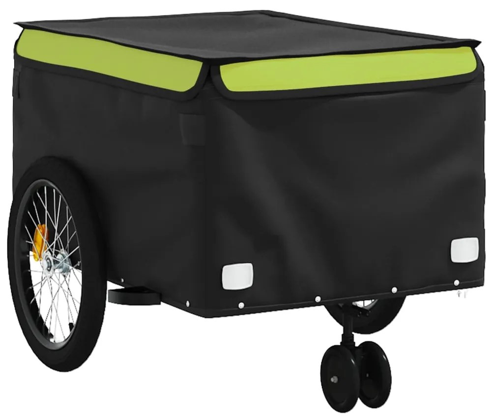 Reboque para bicicleta 45 kg ferro preto e verde