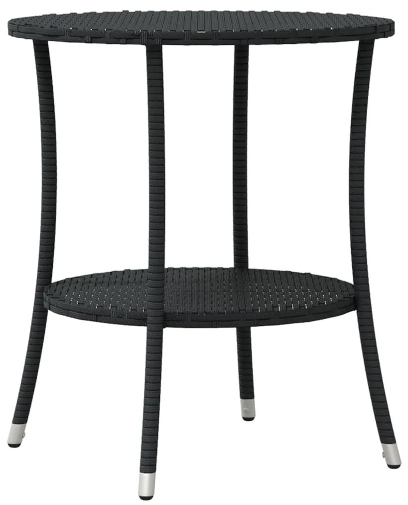 3 pcs conjunto de bistrô com almofadões vime PE preto