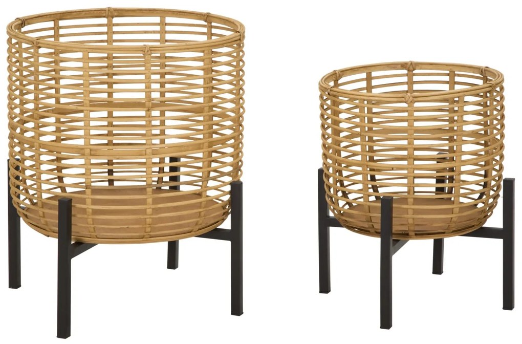 P/PAR POTES RATTAN CM Ø 41X47-33X39