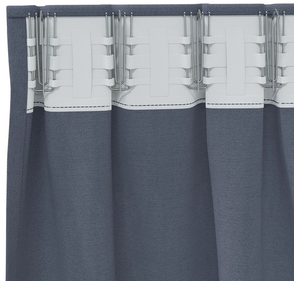 Cortinas opacas 2 pcs Cinzento-escuro 245 x 140 cm Poliéster