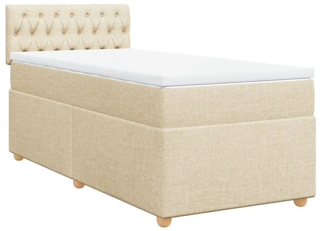 Cama com molas/colchão 90x190 cm tecido cor creme