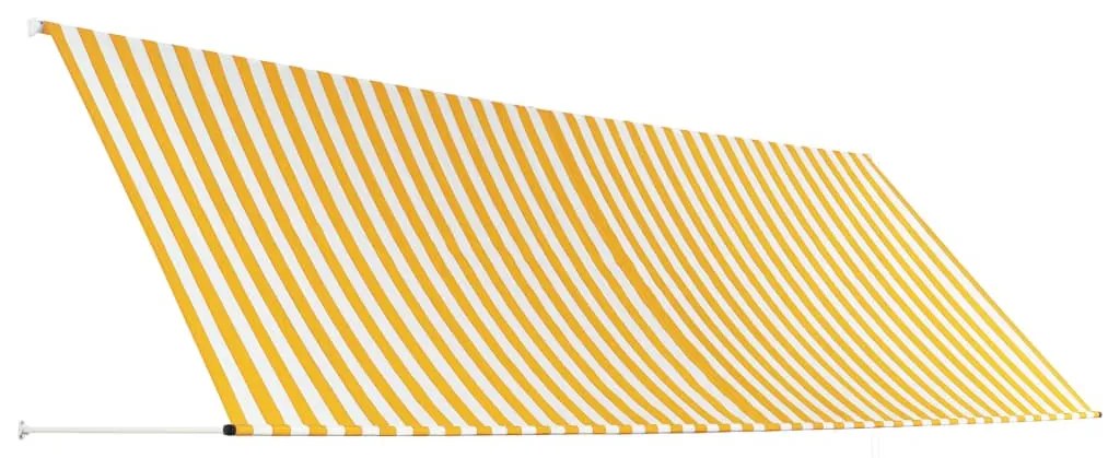 Toldo retrátil 400x150 cm amarelo e branco