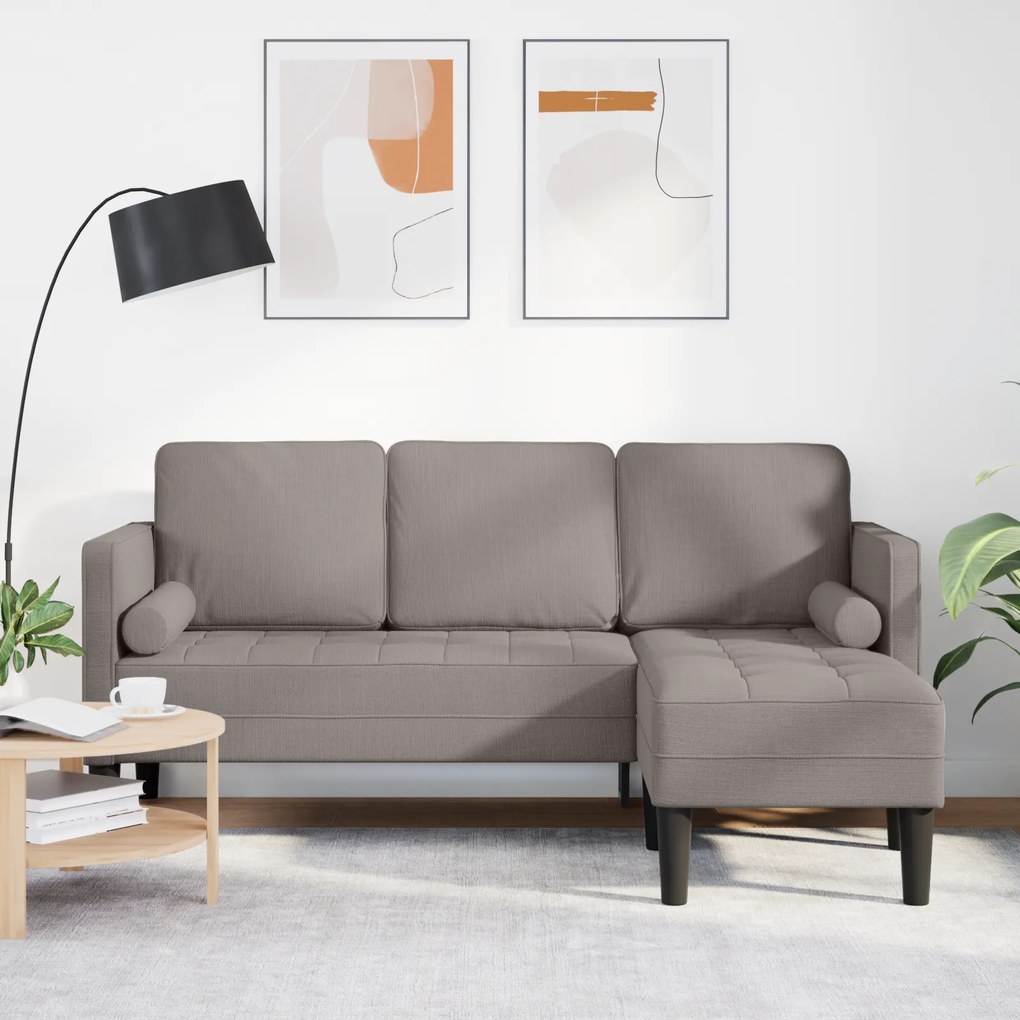 Sofá L de 3 lugares vidaXL em taupe de 160 cm