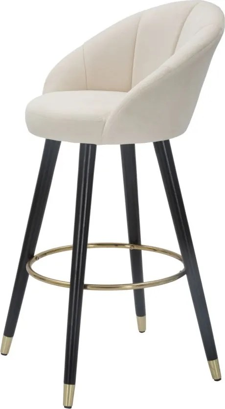 BANCO DE BAR PRAGUE 55X56X104 CM CREME, DOURADO E PRETO