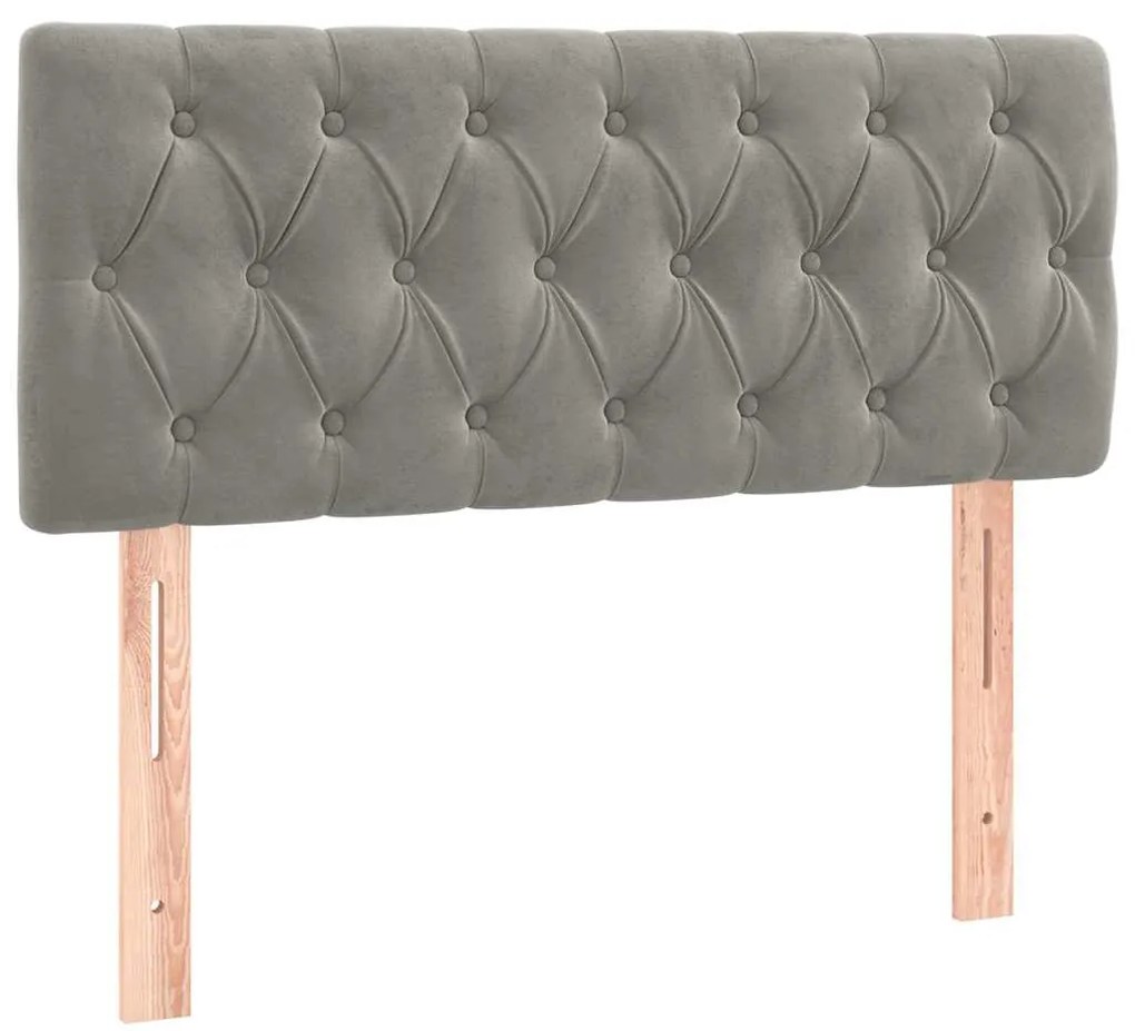 Cama box spring colchão LED 120x190 cm couro artif. cinza-claro