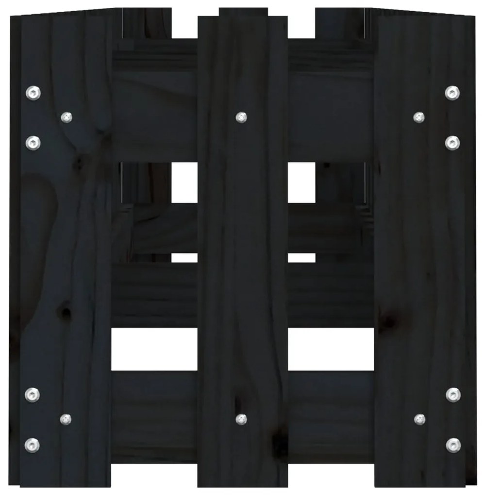 Canteiro elevado c/ design cerca 200x30x30cm pinho maciço preto