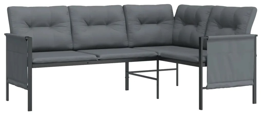 2 pcs conjunto de jantar para jardim aço antracite